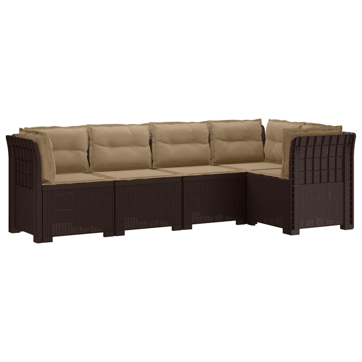 vidaXL 5-Zits Tuinbank Rattanlook PP Antraciet