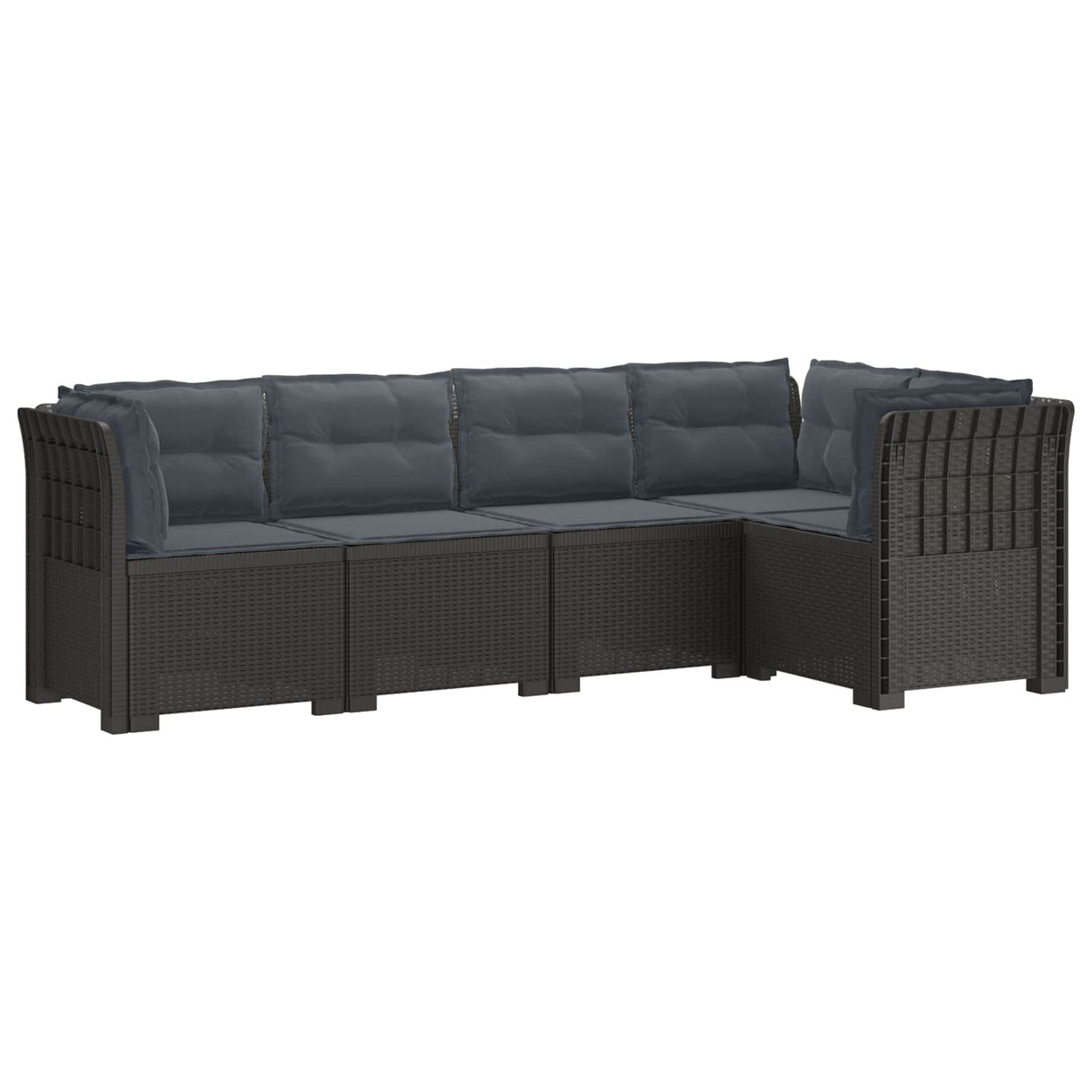 vidaXL 5-Zits Tuinbank Rattanlook PP Antraciet