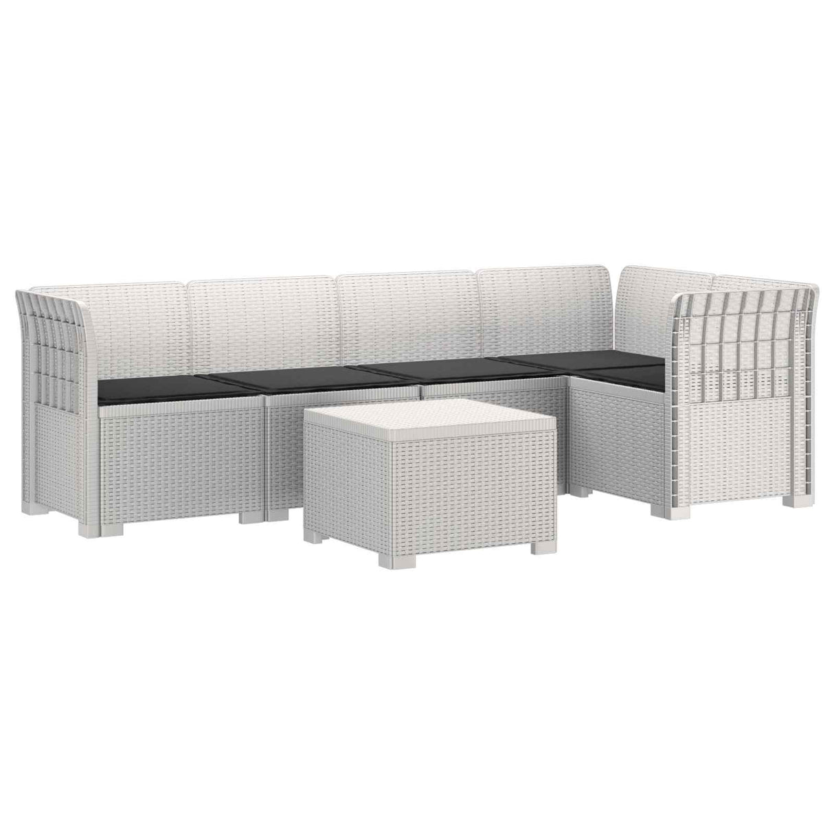 vidaXL 5-Zits Tuinbank Rattanlook PP Antraciet