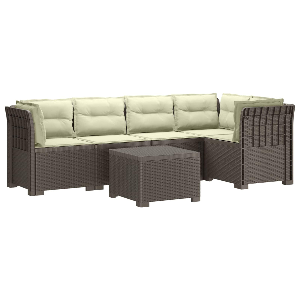 vidaXL 5-Zits Tuinbank Rattanlook PP Antraciet