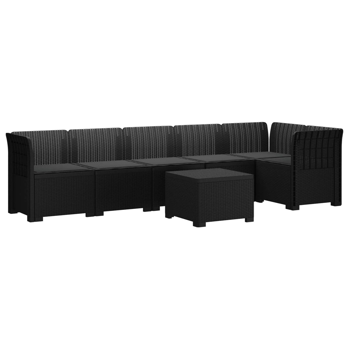 vidaXL 6-Zits Tuinbank Rattan uitstraling PP Antraciet