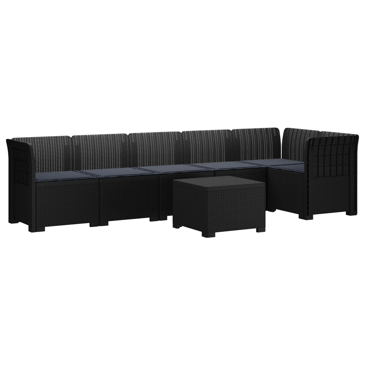 vidaXL 6-Zits Tuinbank Rattan uitstraling PP Antraciet