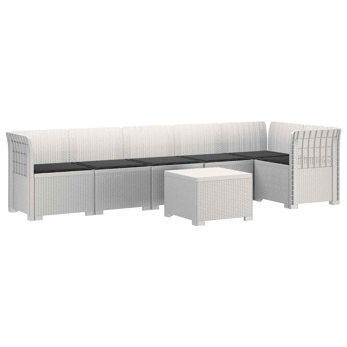 vidaXL 6-Zits Tuinbank Rattan uitstraling PP Antraciet