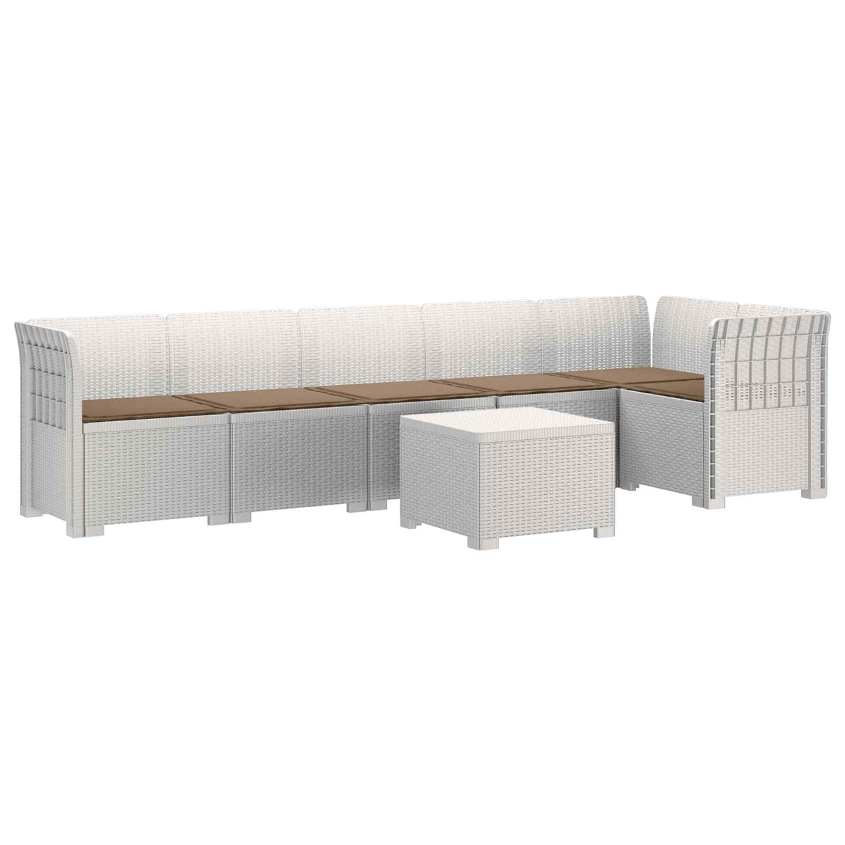 vidaXL 6-Zits Tuinbank Rattan uitstraling PP Antraciet