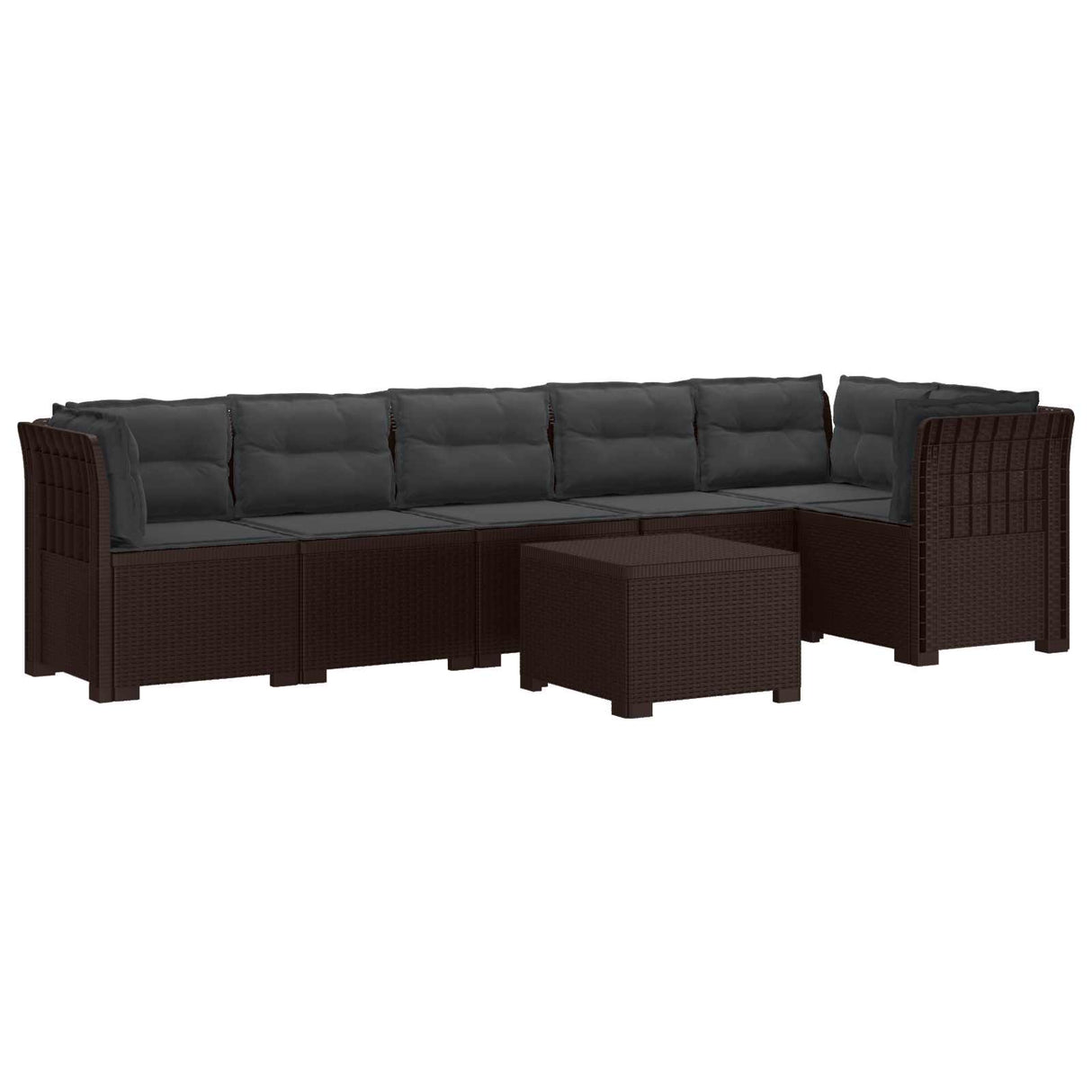 vidaXL 6-Zits Tuinbank Rattan uitstraling PP Antraciet