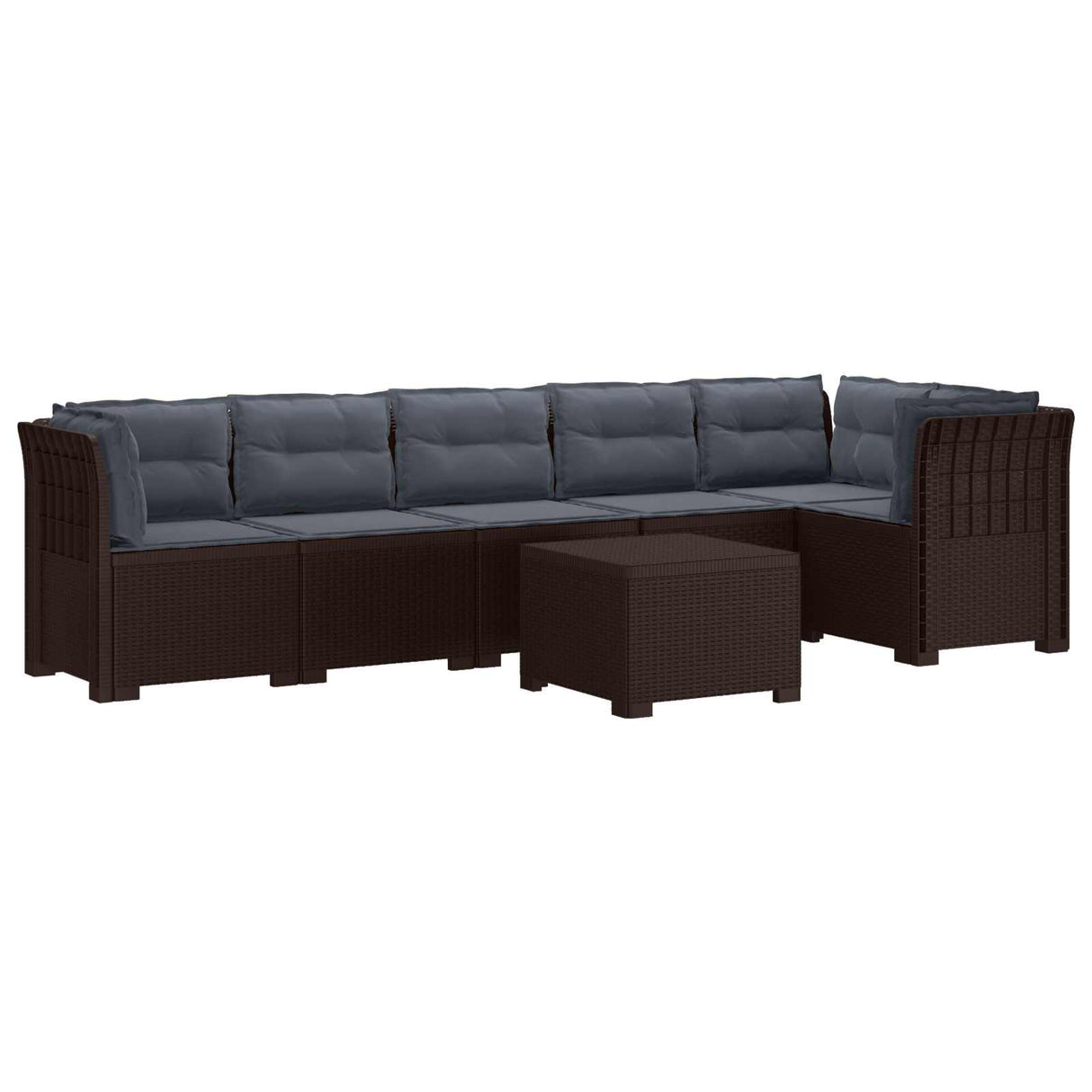 vidaXL 6-Zits Tuinbank Rattan uitstraling PP Antraciet
