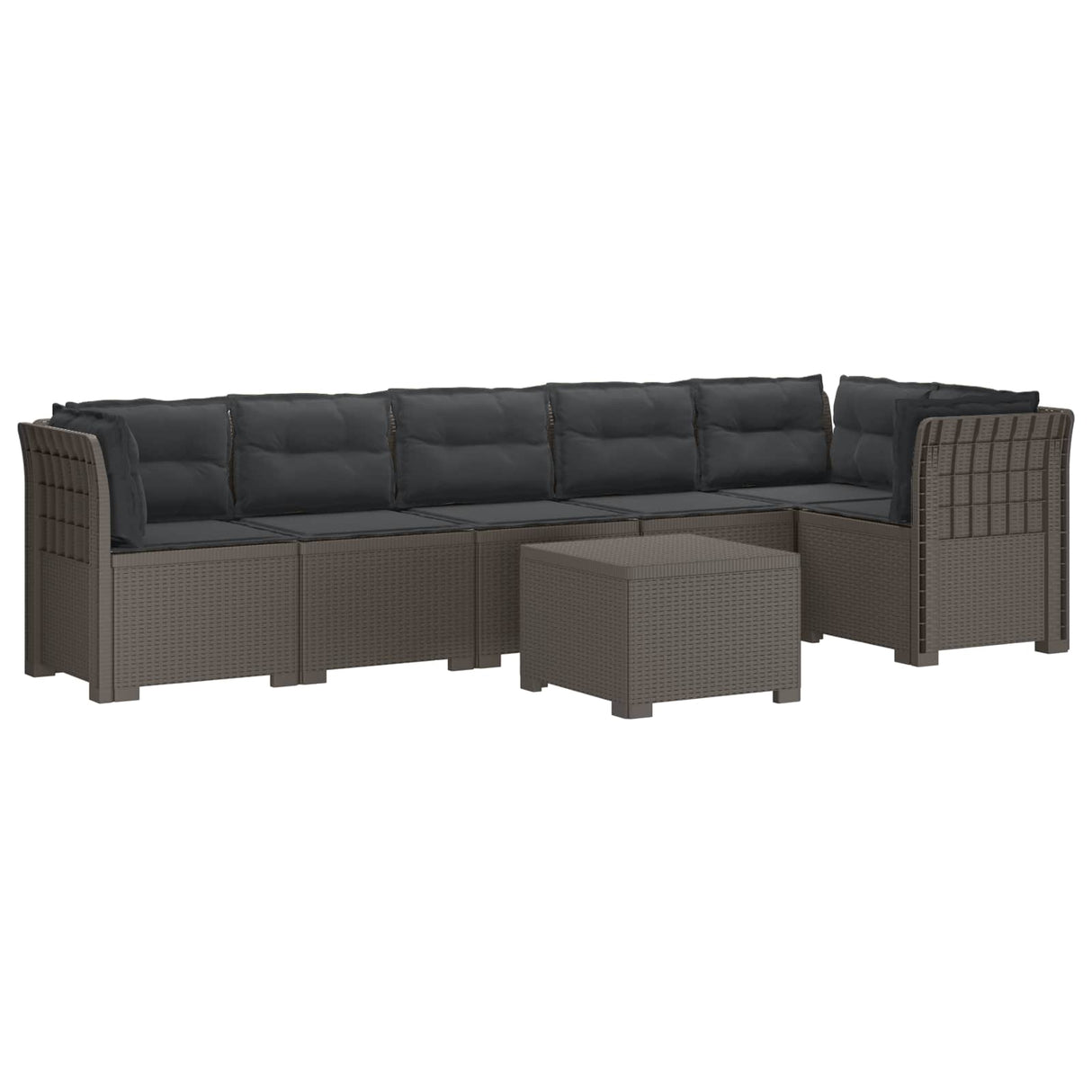 vidaXL 6-Zits Tuinbank Rattan uitstraling PP Antraciet