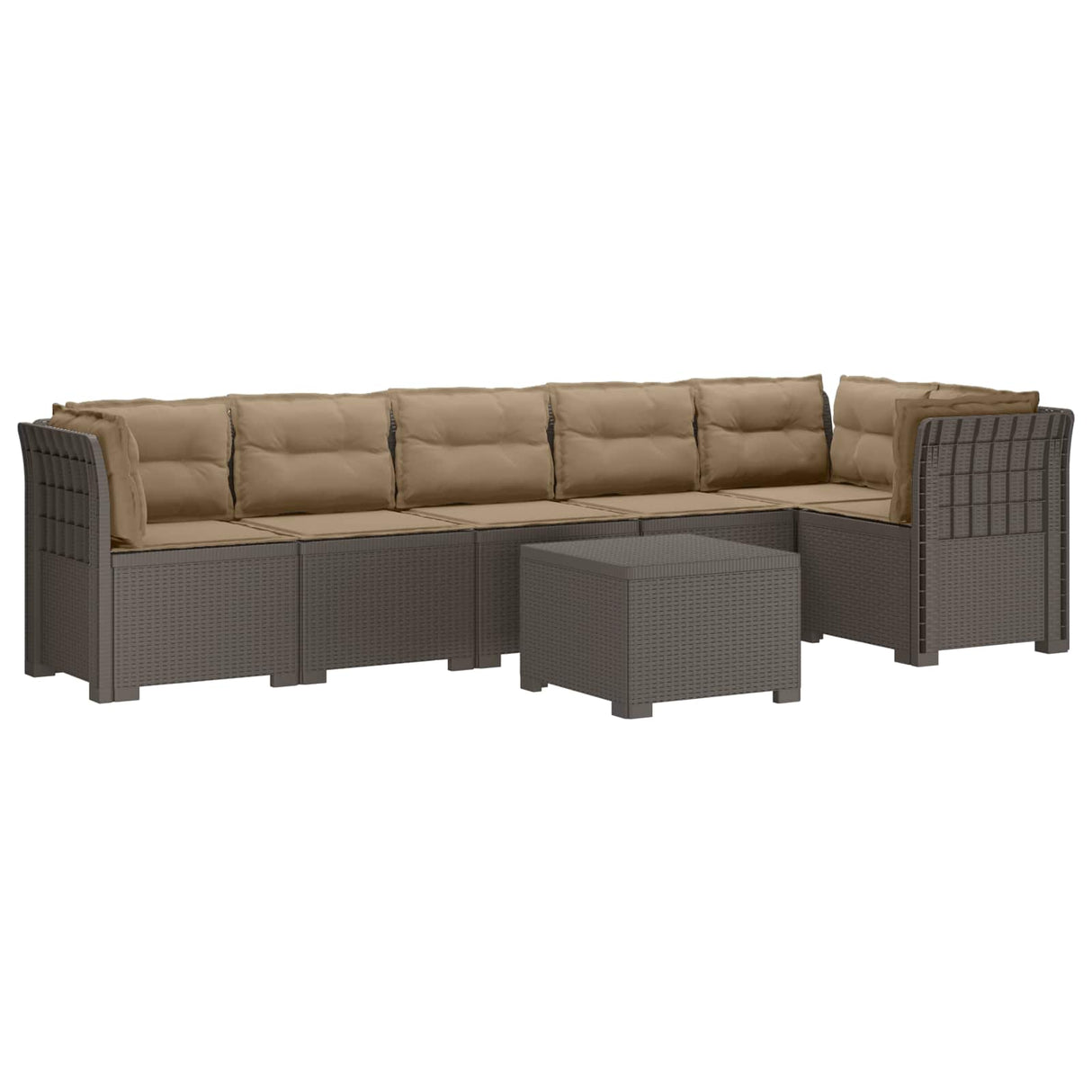 vidaXL 6-Zits Tuinbank Rattan uitstraling PP Antraciet