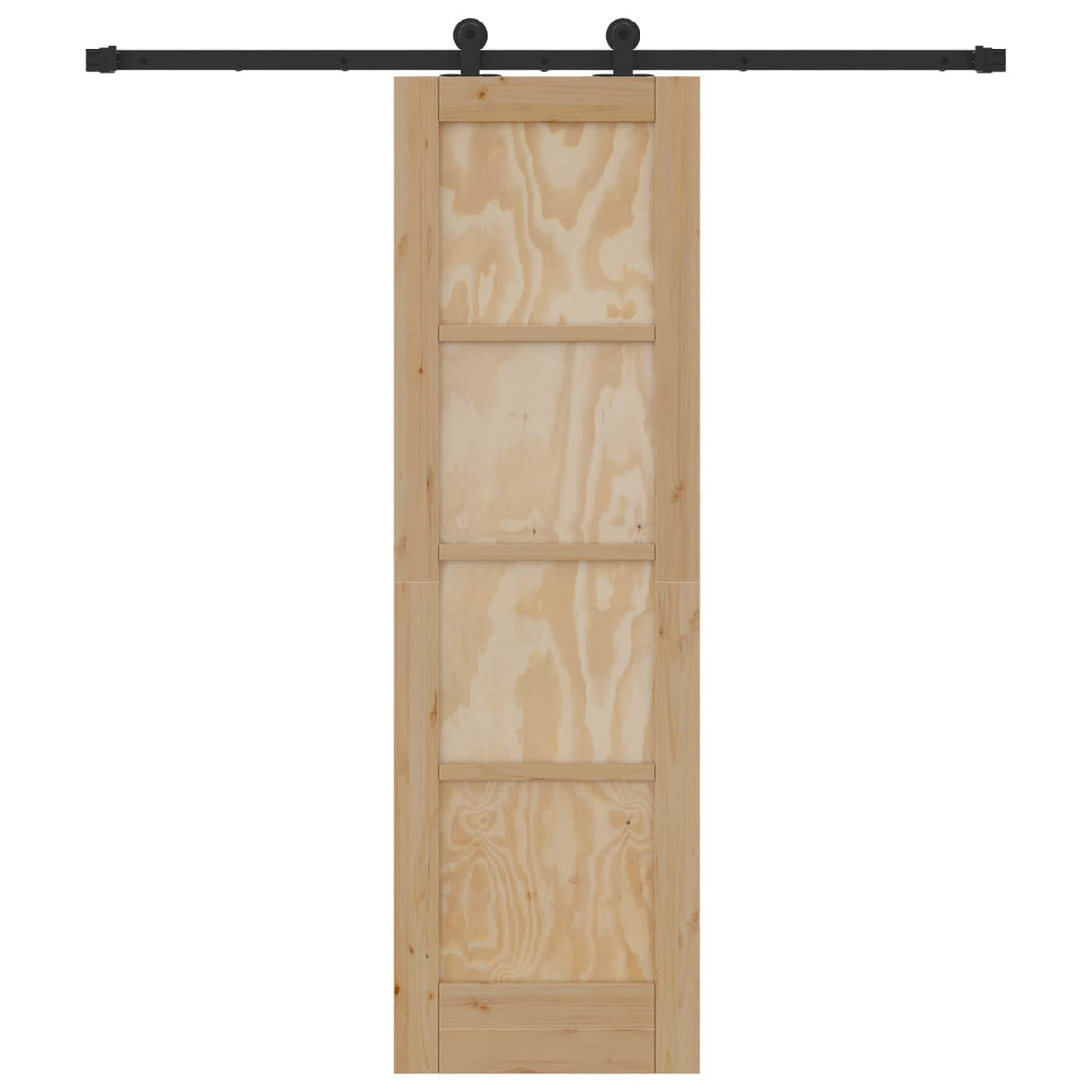vidaXL Schuifdeur Naturel en Zwart 61 x 198,5 cm Massief grenenhout
