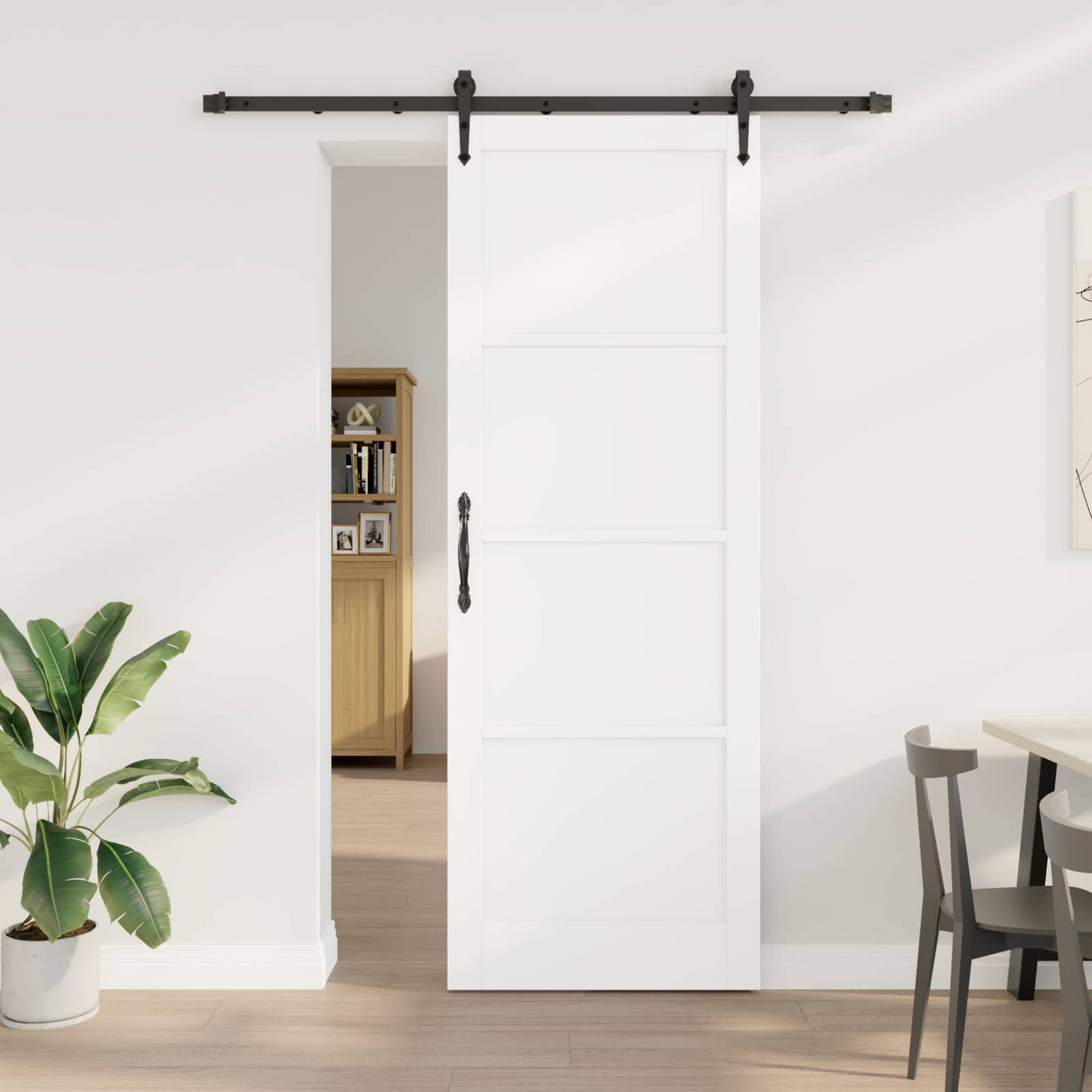vidaXL Schuifdeur ORKDAL Naturel en Zwart 61 x 198,5 cm