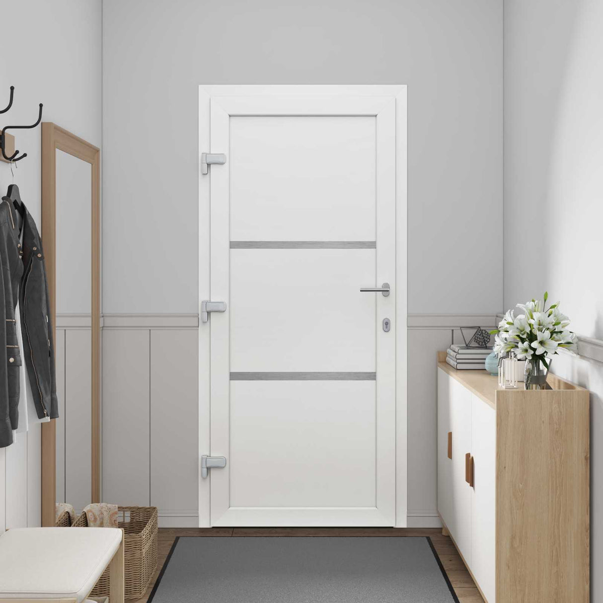 vidaXL Voordeur Wit 88 x 200 cm PVC
