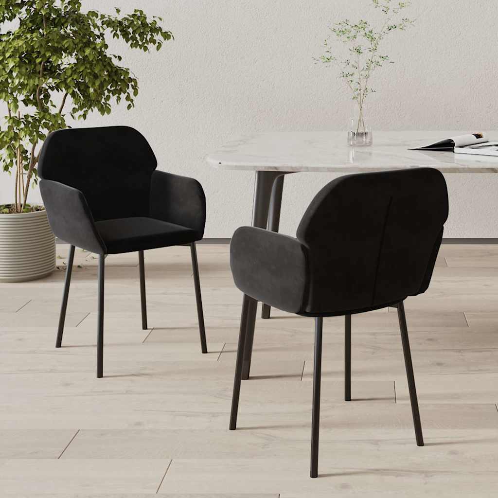 vidaXL Dining Chairs 2 pcs velvet blue