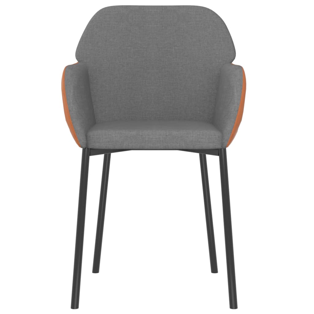 vidaXL Eetkamerstoelen 2 st stof en kunstleer crèmekleurig