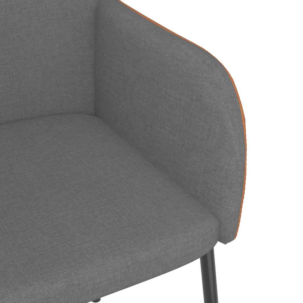 vidaXL Eetkamerstoelen 2 st stof en kunstleer crèmekleurig