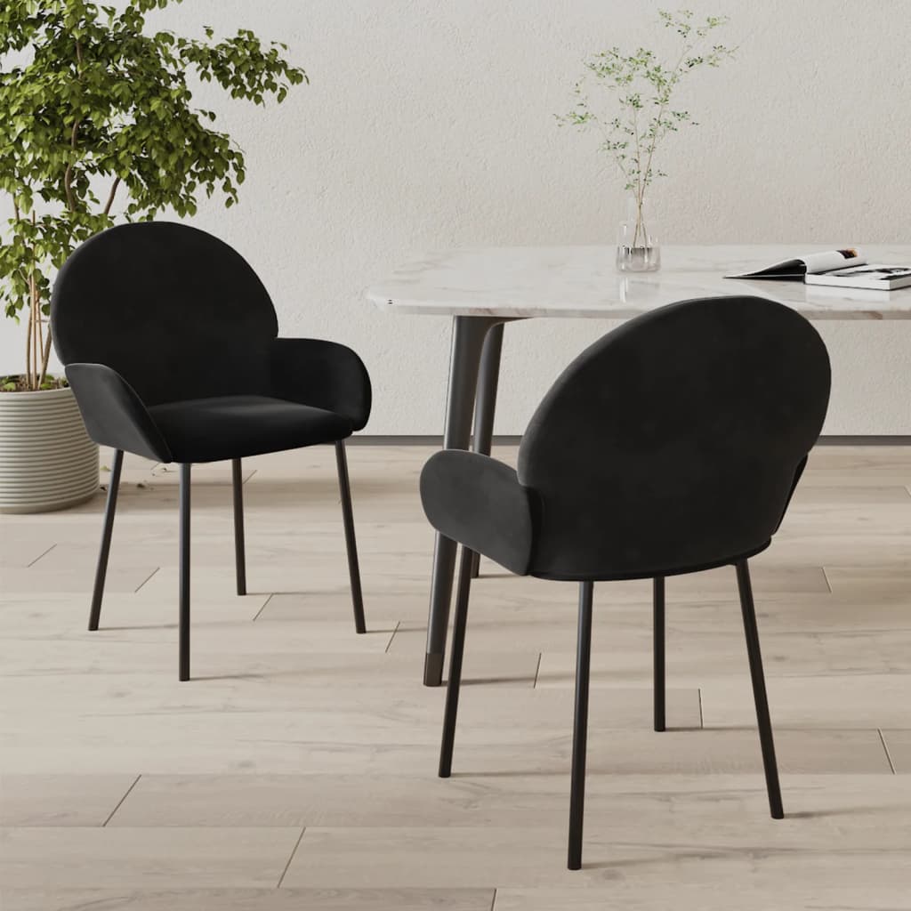 vidaXL Eetkamerstoelen 2 st fluweel blauw