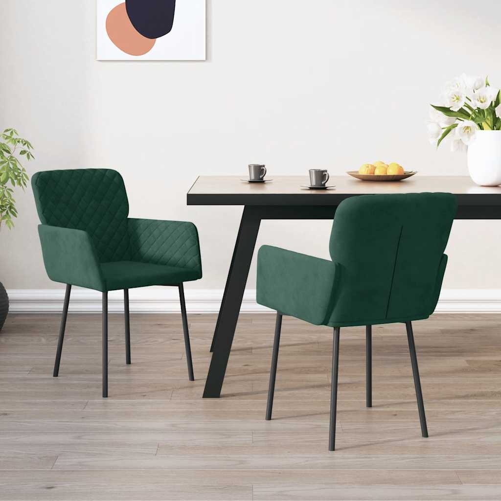 vidaXL Eetkamerstoelen 2 st fluweel blauw