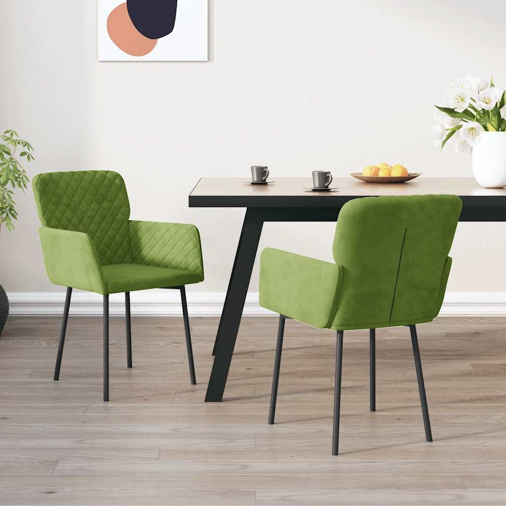 vidaXL Eetkamerstoelen 2 st fluweel blauw