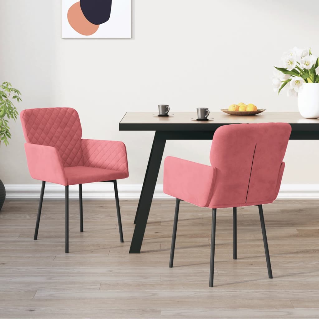 vidaXL Eetkamerstoelen 2 st fluweel blauw