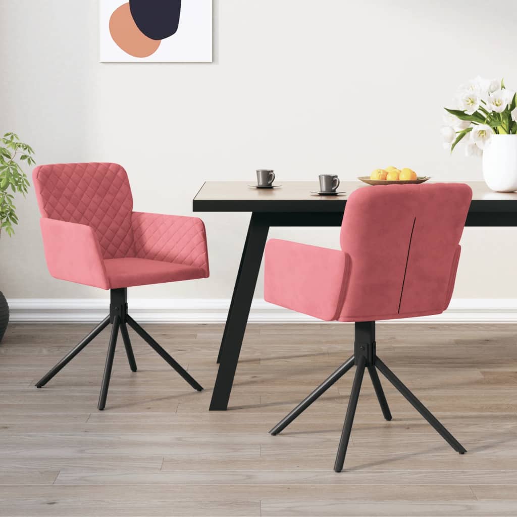 vidaXL Eetkamerstoelen draaibaar 2 st fluweel blauw