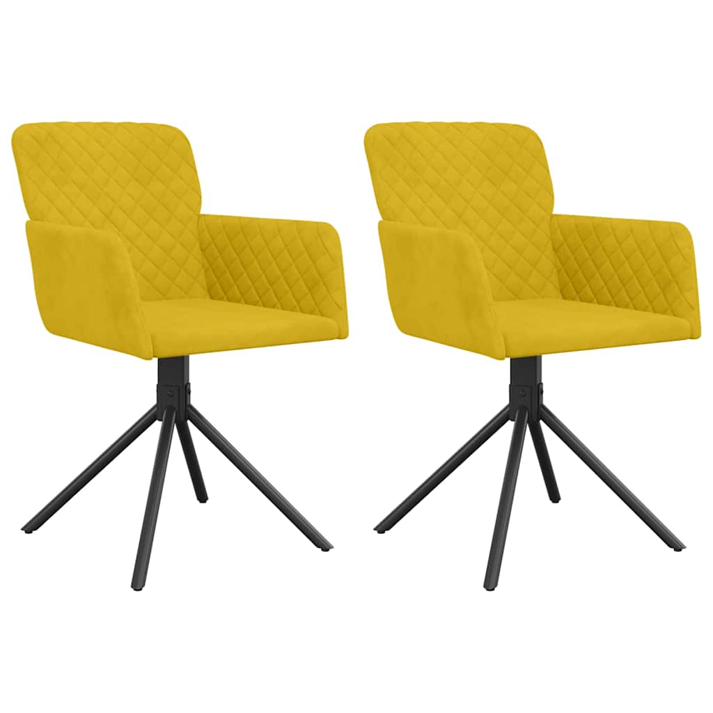 vidaXL Eetkamerstoelen draaibaar 2 st fluweel blauw