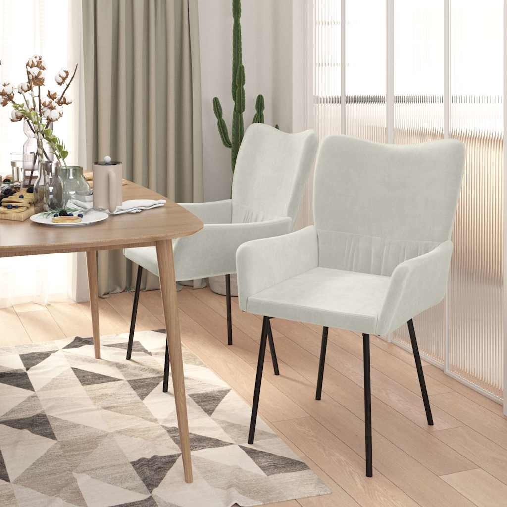 vidaXL Eetkamerstoelen 2 st fluweel donkergroen