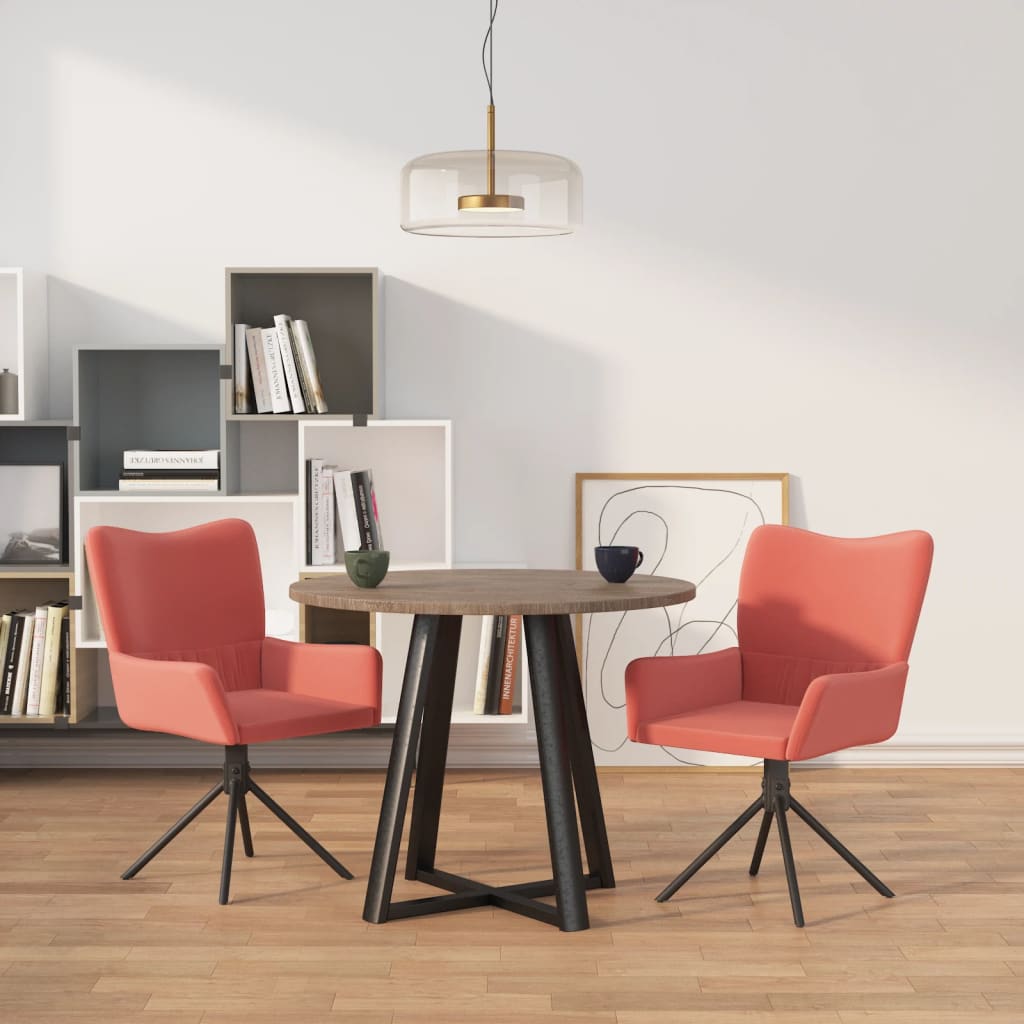 vidaXL Eetkamerstoelen draaibaar 2 st fluweel blauw
