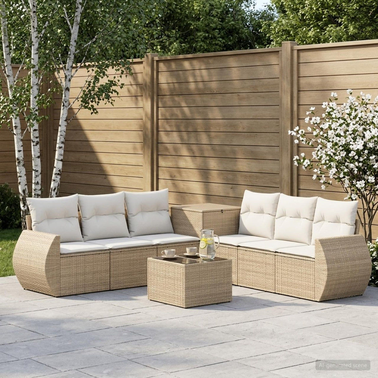vidaXL Bankstel 8 st Zwart Poly Rattan en Staal