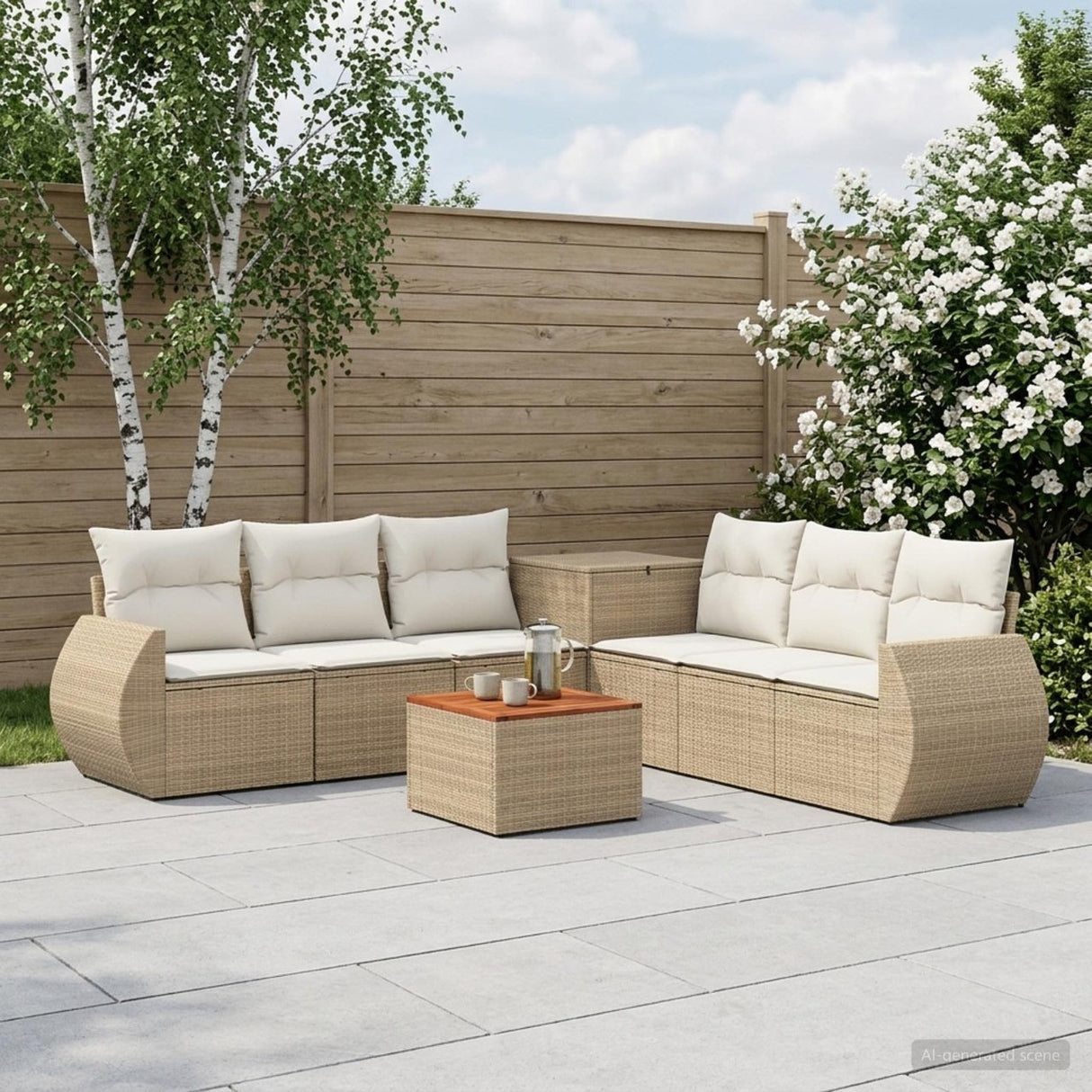 vidaXL Bankstel 8 st Zwart Poly Rattan en Staal