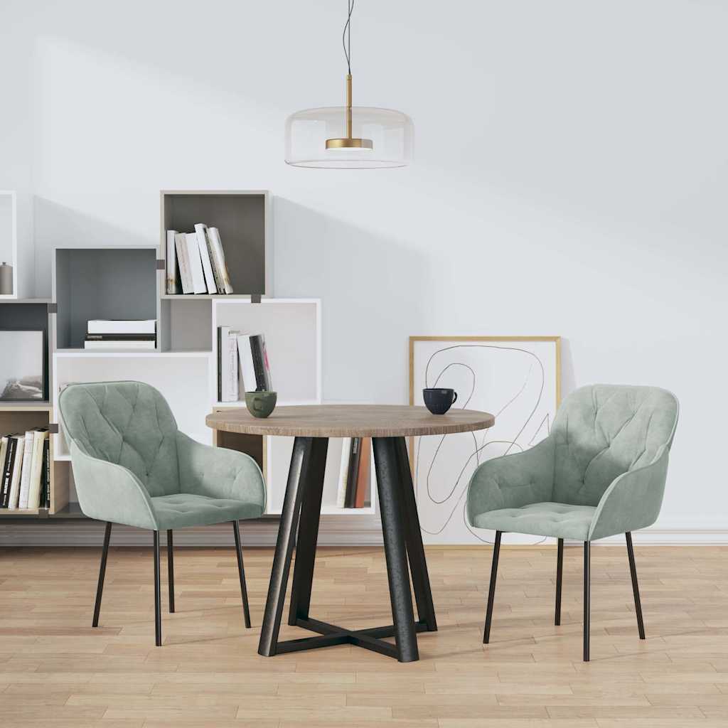 vidaXL Eetkamerstoelen 2 st fluweel blauw