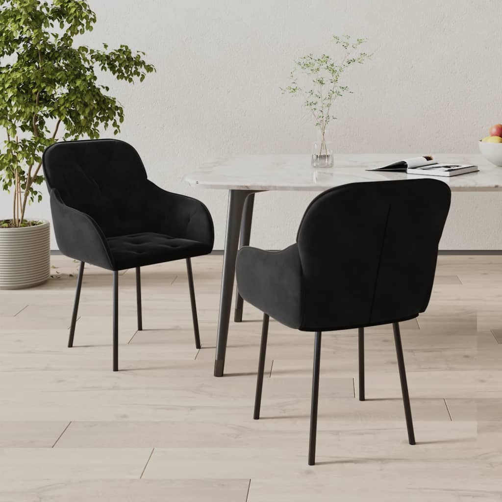 vidaXL Eetkamerstoelen 2 st fluweel blauw