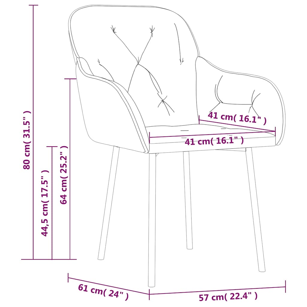 vidaXL Eetkamerstoelen 2 st fluweel blauw