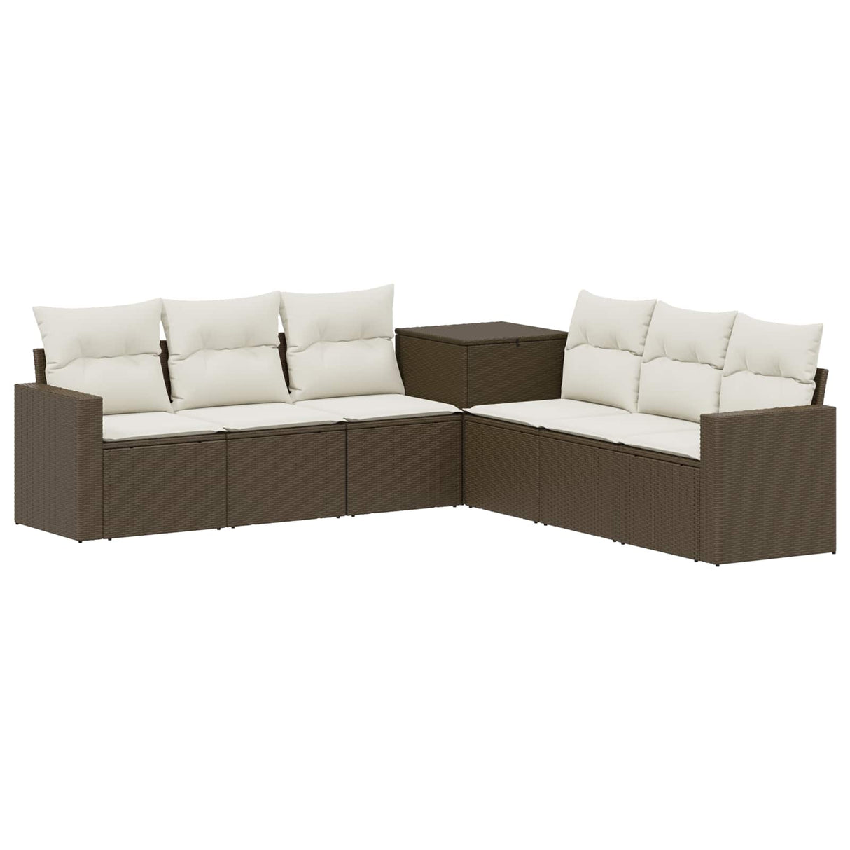 vidaXL 7-Piece Sofa Set Black Poly Rattan and Steel