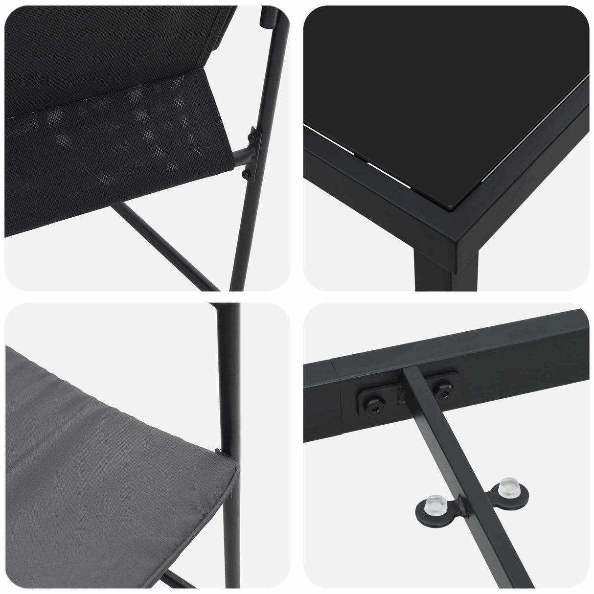 vidaXL Tuin Eettafel Set 5 pcs Zwart en Anthraciet 80 x 80 x 73 cm