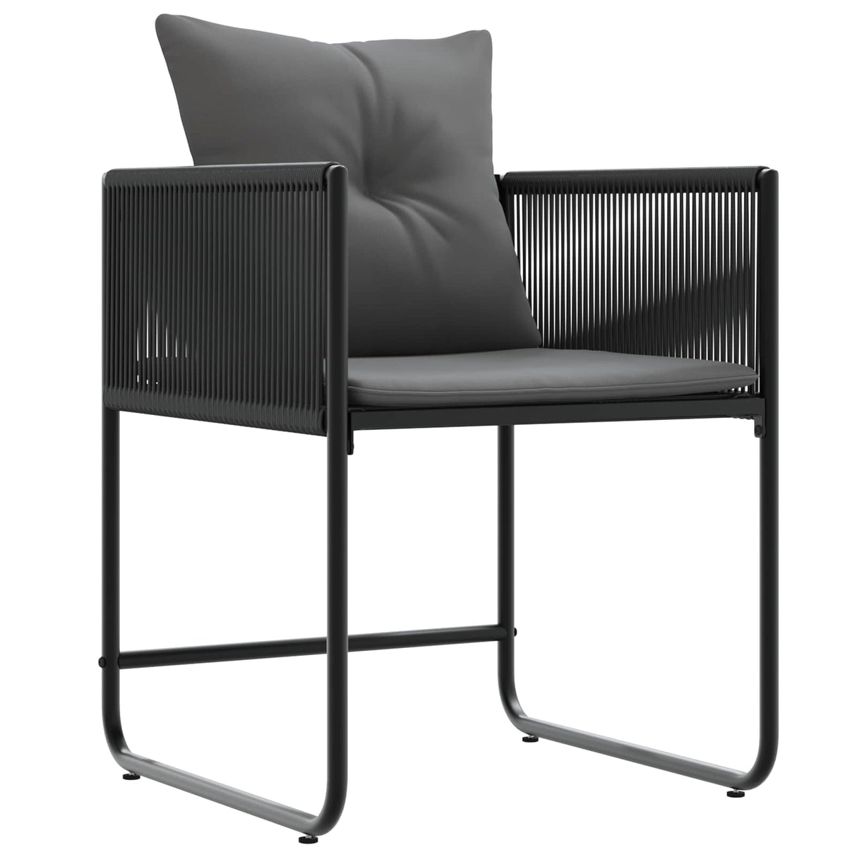vidaXL Tuin Eettafel Set 5 pcs Zwart en Anthraciet 80 x 80 x 73 cm