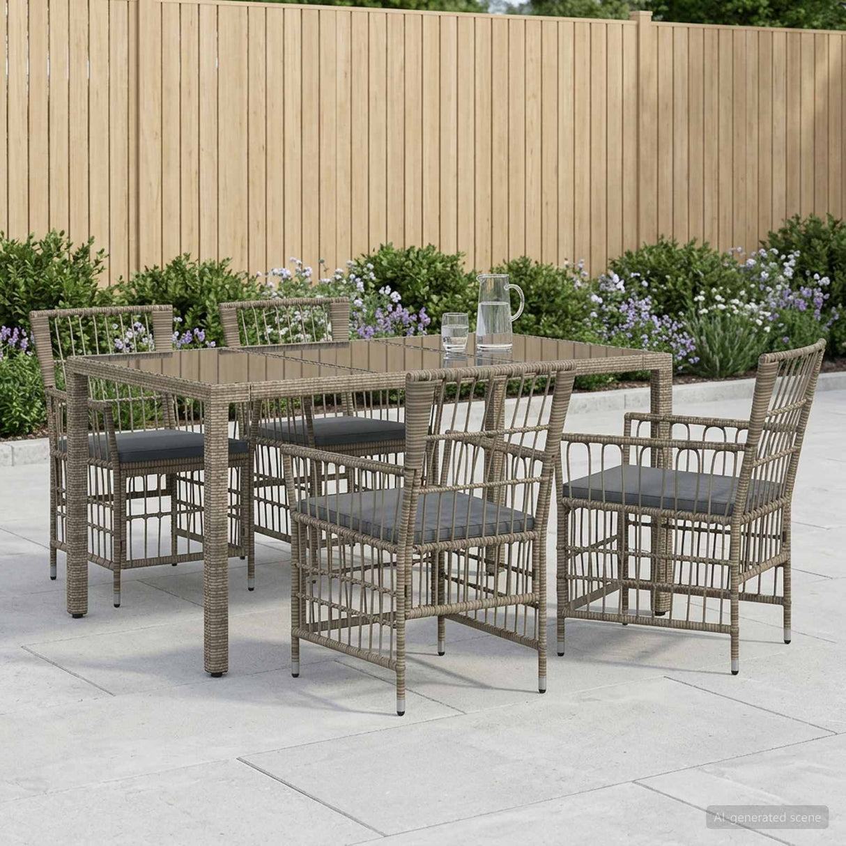 vidaXL Buiten Eettafel Set 3 st Zwart poly rattan