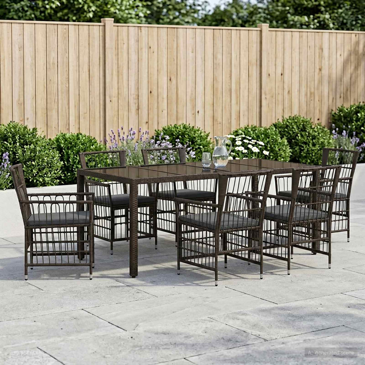 vidaXL Buiten Eettafel Set 3 st Zwart poly rattan