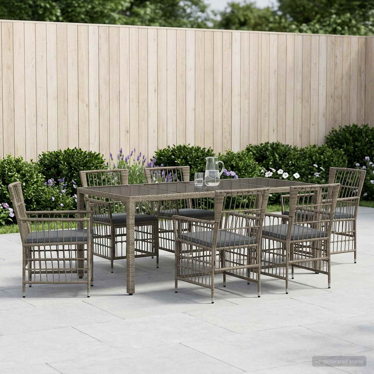 vidaXL Buiten Eettafel Set 3 st Zwart poly rattan