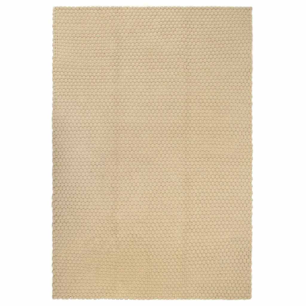 vidaXL Vloerkleed rechthoekig 80x160 cm katoen naturel