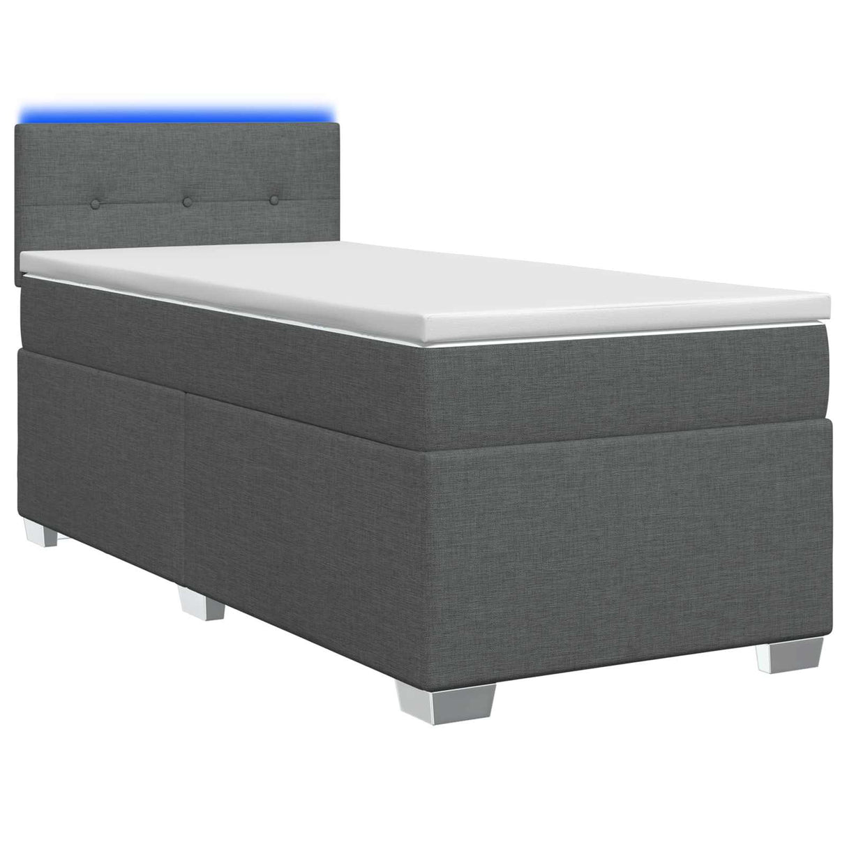 vidaXL Boxspringbed met matras en LED Lichtgrijs Enkel Stof