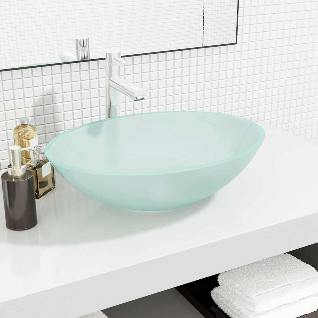 vidaXL Wash Basin 50x37x14 cm glass transparent