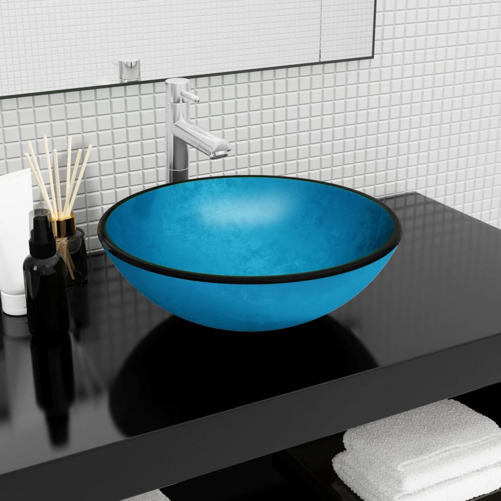 vidaXL Wash Basin 35x12 cm Tempered Glass Transparent