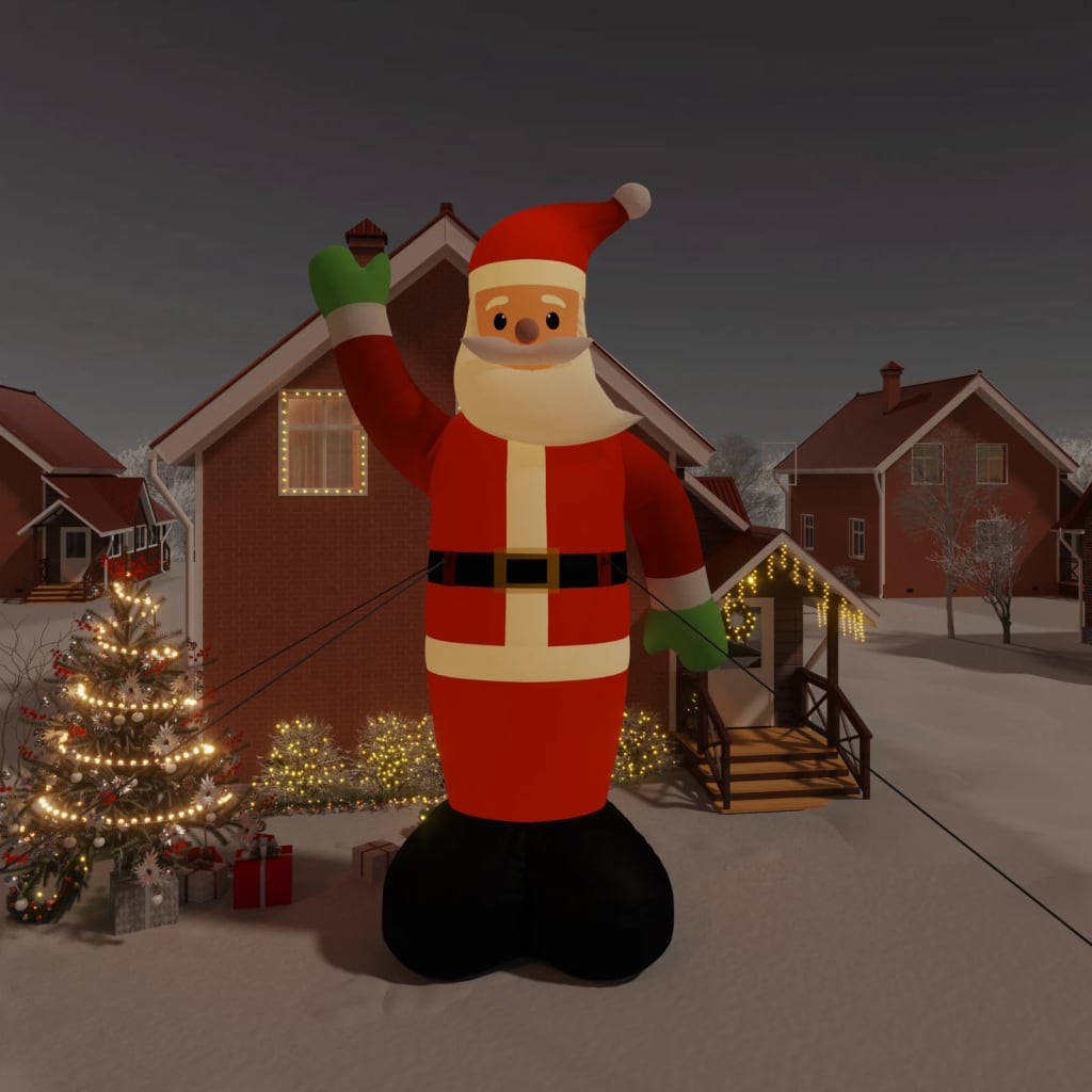 vidaXL Kerstman met LED-verlichting opblaasbaar 370 cm