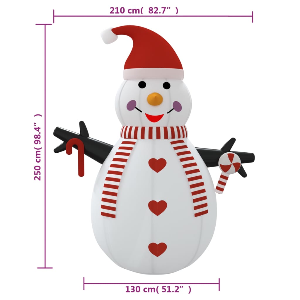 VidaXL Inflatable Snowman with LEDs 630 cm