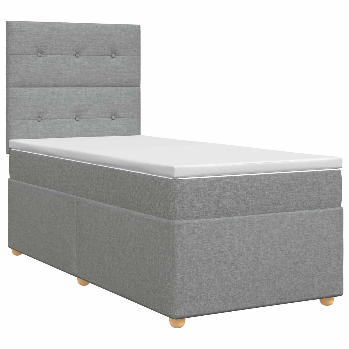 vidaXL Boxspringbed met matras met hoofdeinde Donkergrijs Enkel Stof