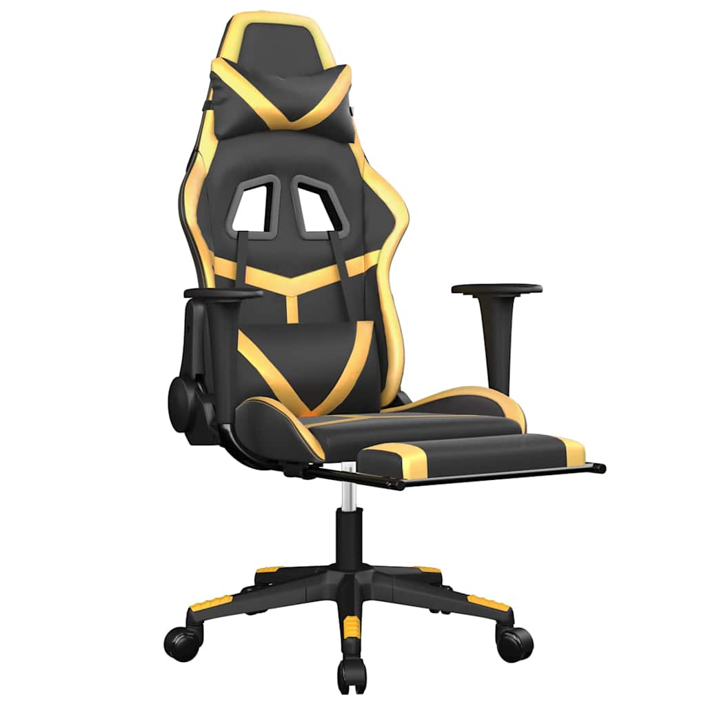vidaXL Massage Gaming Chair Faux Leather Black and Blue
