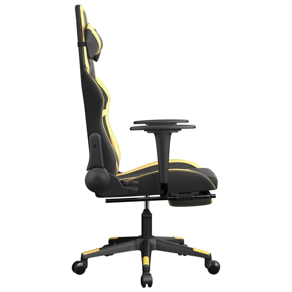 vidaXL Massage Gaming Chair Faux Leather Black and Blue
