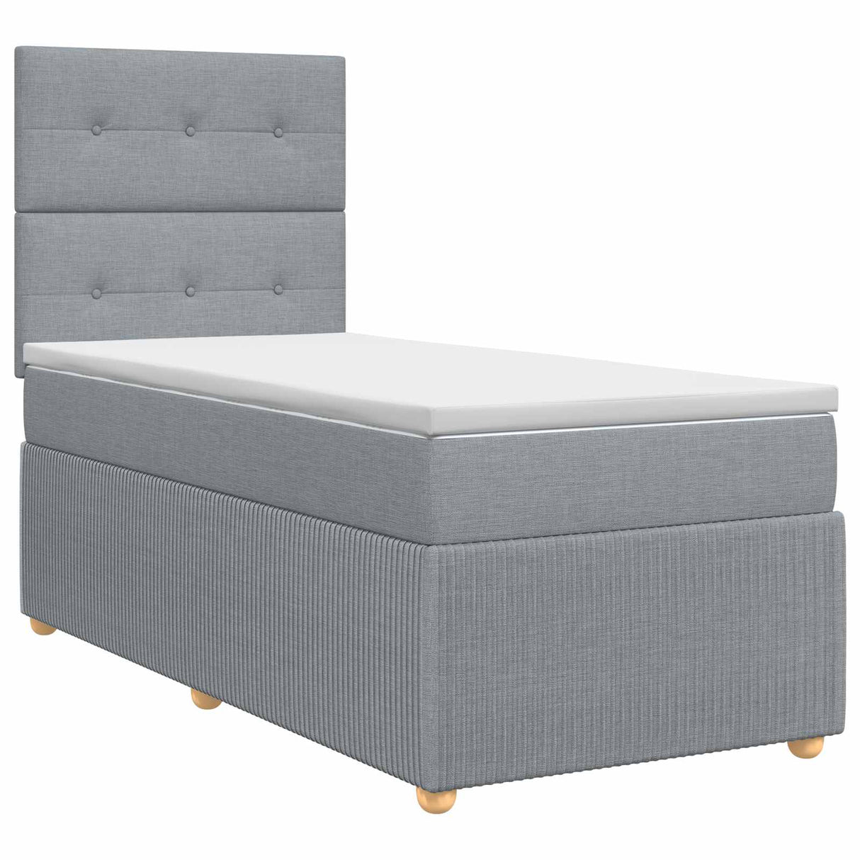 vidaXL Boxspringbed met matras met hoofdeinde Donkergrijs Enkel Stof