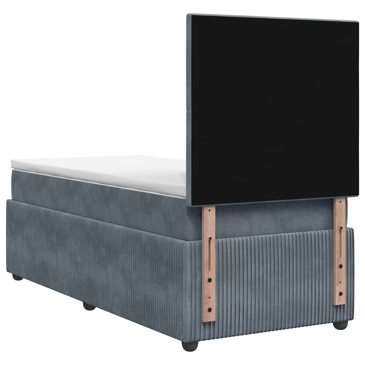 vidaXL Box Spring Bed with Mattress Dark Grey Single Velvet