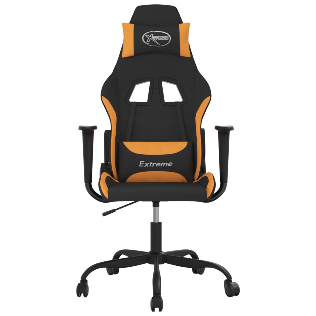 vidaXL Massage Gaming Chair Fabric Black and Cream
