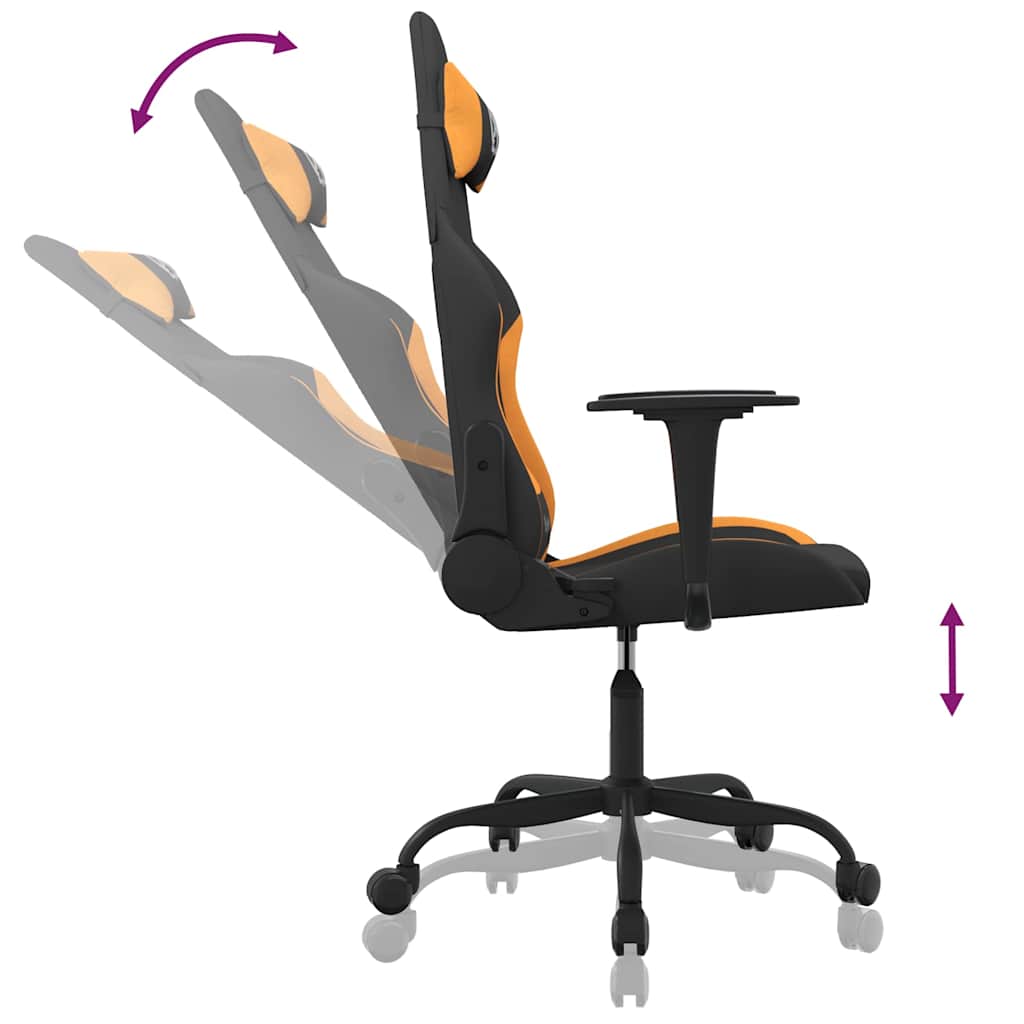 vidaXL Massage Gaming Chair Fabric Black and Cream